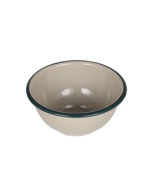 [EL[ȆObY ENAMELED BOWL BEIGE^GREEN D