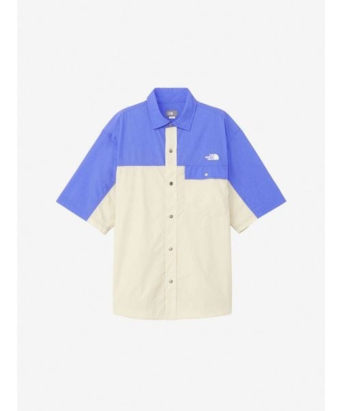THE NORTH FACE - THE NORTH FACE マキシフレッシュシャツ 青 白 赤 ベージュ L THE NORTH FACE - THE NORTH FACE マキシフレッシュシャツ 青 白