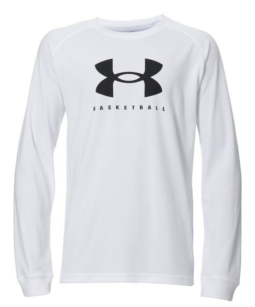 [}C]TVciTj UA BOYS TECH BIG LOGO LS T-SHIRTS/A_[A[}[iUNDER ARMOUR j White ^ ^