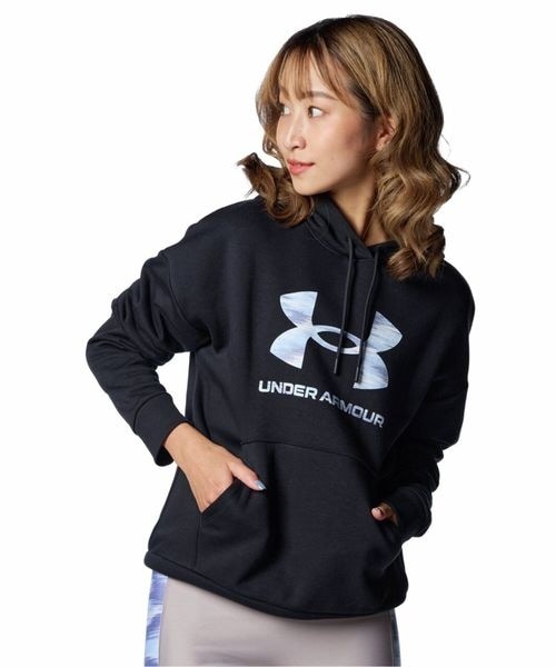 [}C]XEFbgEp[J[ UA RIVAL FLEECE PRINTED HD/A_[A[}[iUNDER ARMOUR j Black ^ ^