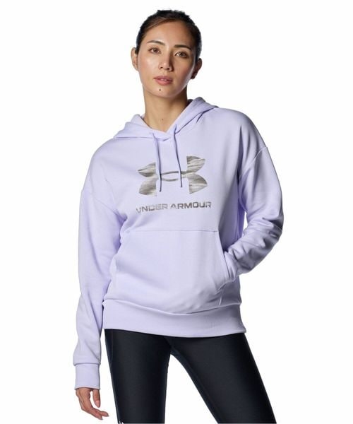 [}C]XEFbgEp[J[ UA RIVAL FLEECE PRINTED HD/A_[A[}[iUNDER ARMOUR j Salt Purple ^ ^