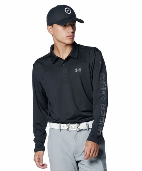 [}C]VcE|Vc UA Playoff Wordmark LS Polo/A_[A[}[iUNDER ARMOUR j Black ^ ^ Castleroc