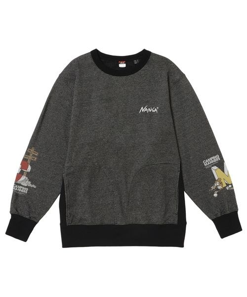 [}C]XEFbgEp[J[ ECO HYBRID CAMPING MANNERS WASPS SWEATS/iKiNANGAj BLK