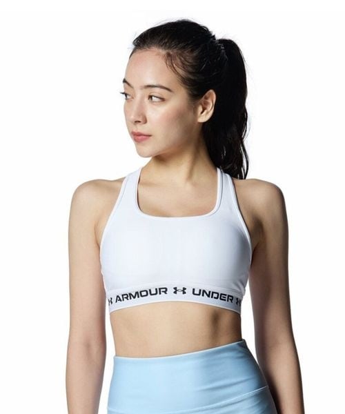 [}C]X|[cu UA CROSSBACK MID BRA/A_[A[}[iUNDER ARMOUR j White ^ White ^ Blac