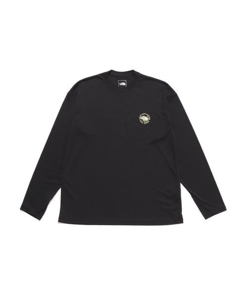 ラコステ × ビームス 別注 ビッグ ワニ ロングスリーブ Tシャツ ブラック LACOSTE × BEAMS / 別注 ビッグワニプリント