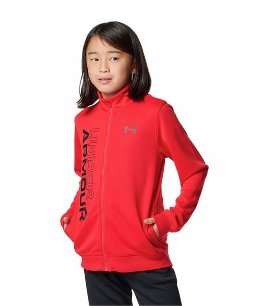 [}C]WPbg UA TRACK JACKET/A_[A[}[iUNDER ARMOUR j Red ^ ^ Black