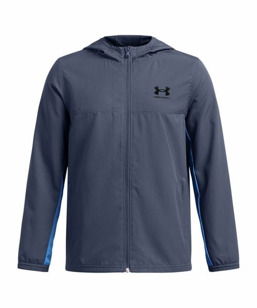 [}C]WPbg UA RIVAL WOVEN JACKET/A_[A[}[iUNDER ARMOUR j Downpour Gray ^ Ethe
