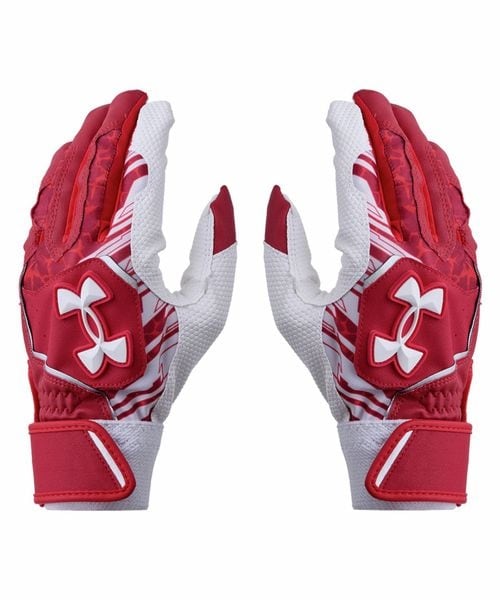 [�}���C]��܁i����p�j UA CLEAN UP BATTING GLOVES/�A���_�[�A�[�}�[�iUNDER ARMOUR �j Red �^ White �^