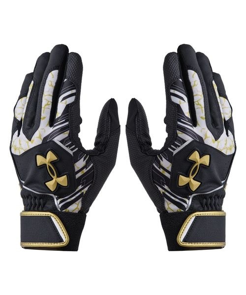 [�}���C]��� UA CLEAN UP BATTING GLOVES/�A���_�[�A�[�}�[�iUNDER ARMOUR �j Black �^ White �^ Gold