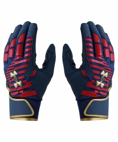 [�}���C]��� UA CLEAN UP PRO BATTING GLOVES/�A���_�[�A�[�}�[�iUNDER ARMOUR �j Midnight Navy �^ Red