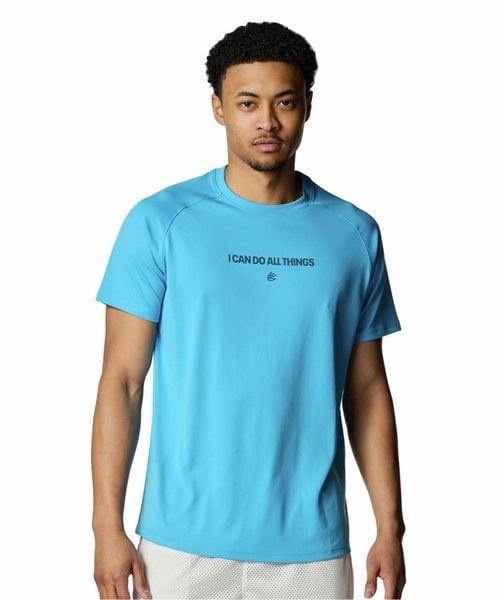 [}C]TVc CURRY Tech Logo Short Sleeve T-Shirt/A_[A[}[iUNDER ARMOUR j Ether Blue ^ ^