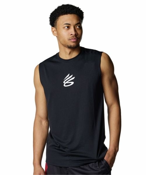 [}C]TVc CURRY Tech Logo Sleeveless T-Shirt/A_[A[}[iUNDER ARMOUR j Black ^ ^ Multi Col