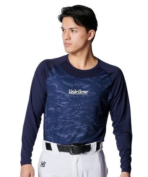 [}C]A_[Vc UA HG COMFORT FITTED LS NOV/A_[A[}[iUNDER ARMOUR j Midnight Navy ^ ^ W