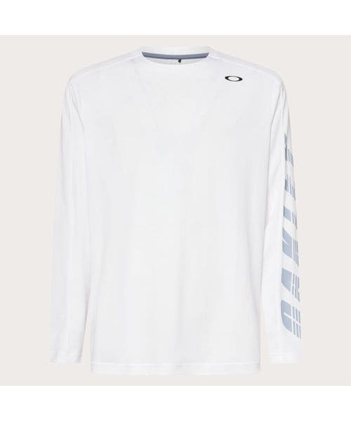 [}C]Vc SLANT LOGO PRINT L^S TEE 12.0/I[N[iOakleyj WHITE