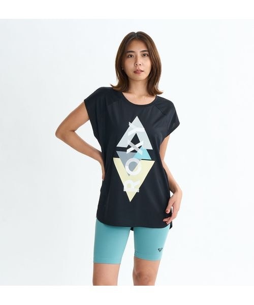 [}C]TVc GEOMETRIC TEE/LV[iROXYj BLK