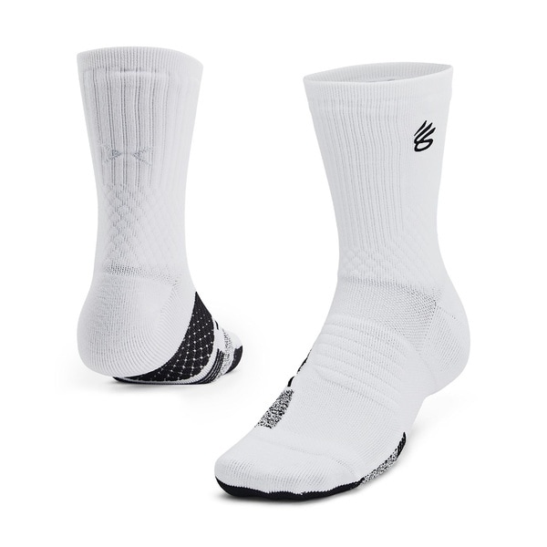[�}���C]CURRY ARMOURDRY PLAYMAKER MID-CREW SOCKS/�A���_�[�A�[�}�[�iUNDER ARMOUR �j White / Black / Blac