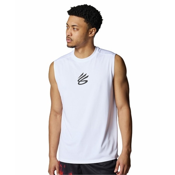 [�}���C]�o�X�P�b�g&�o���[&���̑����Z CURRY Tech Logo Sleeveless T-Shi/�A���_�[�A�[�}�[�iUNDER ARMOUR �j White / / Metallic