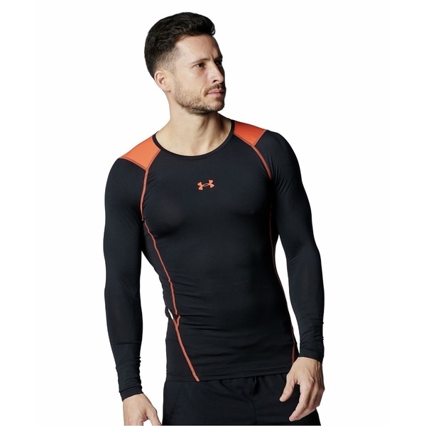 [�}���C]�����Y�A�p���� UA HG ARMOUR LS NOVELTY/�A���_�[�A�[�}�[�iUNDER ARMOUR �j Black / Fire /