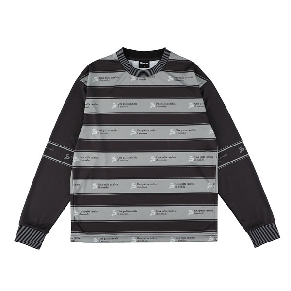 [�}���C]�T�b�J�[ �I�[�o�[�T�C�Y�����{�[�_�[�v���V���c(OVER SIZE LONG SLEEVE BORDER PRACTICE SHIRT)/�X�p�b�c�B�I�iSPAZIO�j BLACK