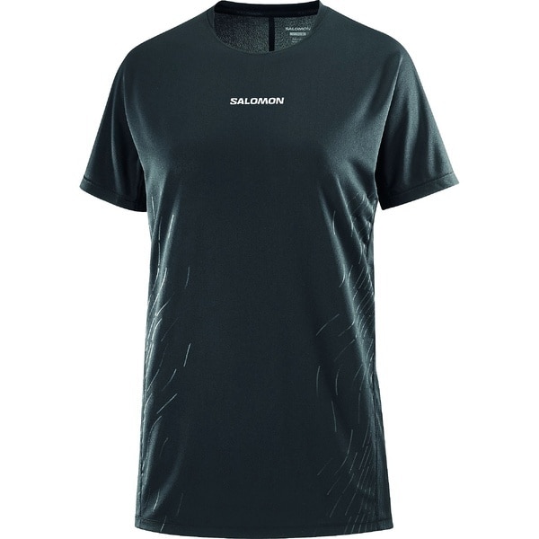 [�}���C]�����j���O SENSE AERO SS TEE GFX W/�T�������iSALOMON�j DEEP BLACK/BLACK BEA