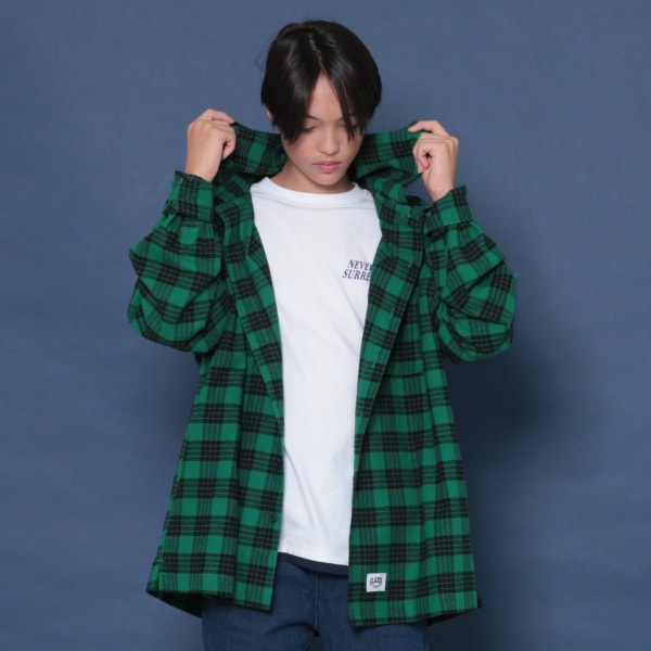 stone　フード付シャツ フード付きチェックシャツ | グラソス(GLAZOS) | マルイウェブチャネル