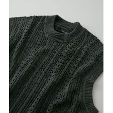 透かし編み ニット ビッグシルエット ベスト