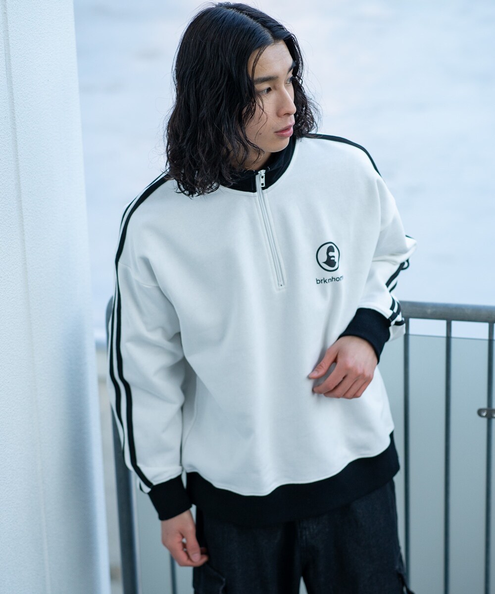 KRYclothing ハーフジップトレーナー FUSINKAN サイドライン KRYclothing ハーフジップトレーナー FUSINKAN サイドライン