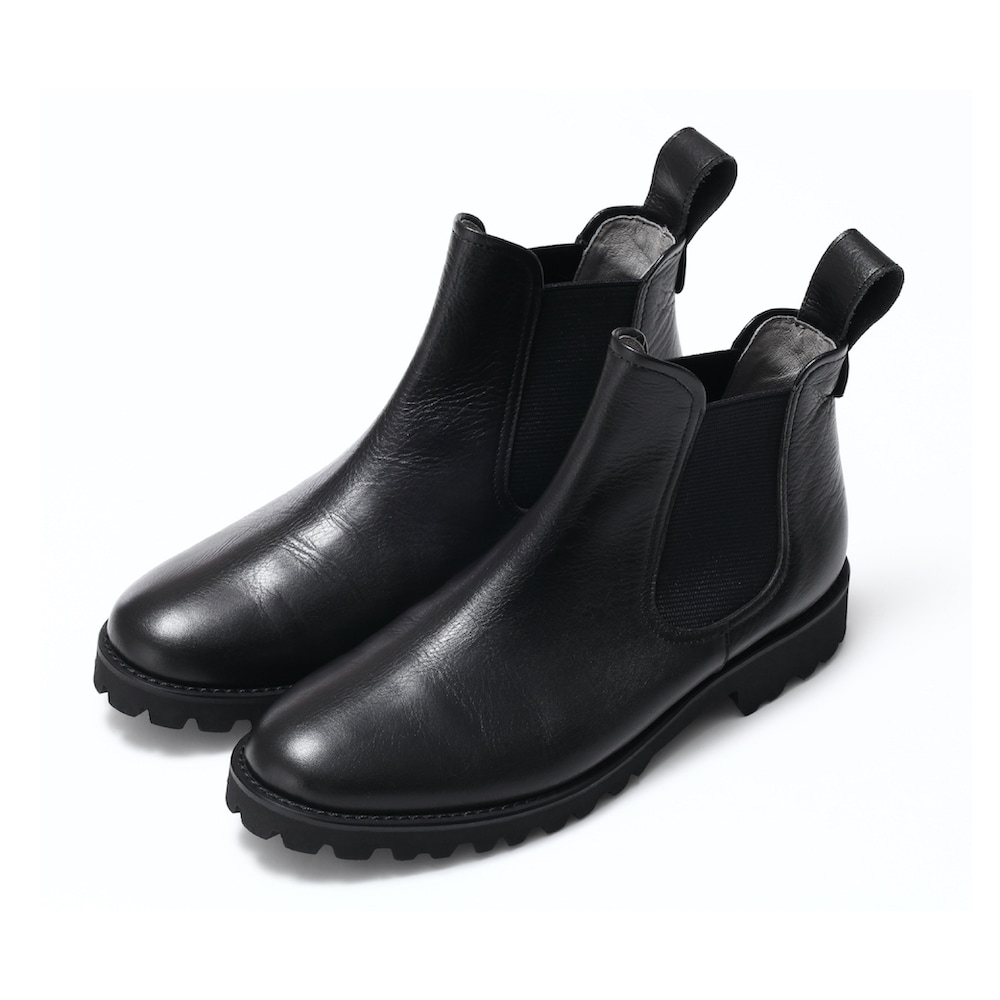 S(22cm)-L(25.5cm)サイドゴアショートブーツ／ブラック | ジーアール