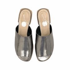 本革やわらかミュールサンダル／シルバー(約22cm-26cm)