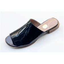 本革やわらかミュールサンダル／グリーンエナメル（約22cm-26cm)