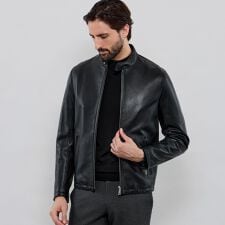 Weather proofed Leather】レザーシングルライダースジャケット 