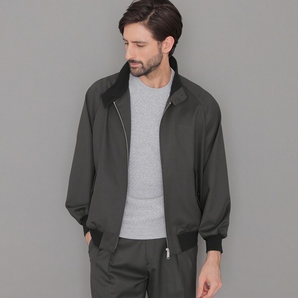 【MACKINTOSH LONDON】ウールストレッチ ハリントンジャケット LEON掲載】ウールストレッチツイルハリントンジャケット