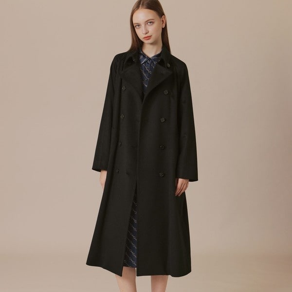 美品 バーバリーロンドン カシミヤ混 ダブルフェイス ロングコート 11号 黒 Yahoo!オークション -「ダブルフェイス コート カシミヤ」(女性用