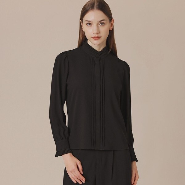 WEB・一部店舗限定】バックサテンジョーゼットブラウス