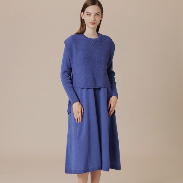 ツイードニットドッキングドレス | ブルーレーベル・クレスト