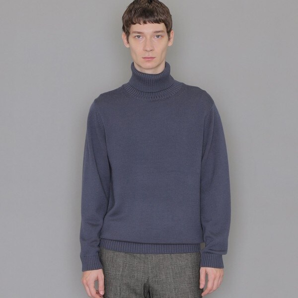 MACKINTOSH - マッキントッシュロンドン タートルリブニット 毛 ウール  セーター ボーダー マッキントッシュロンドン タートルリブニット 毛 ウール