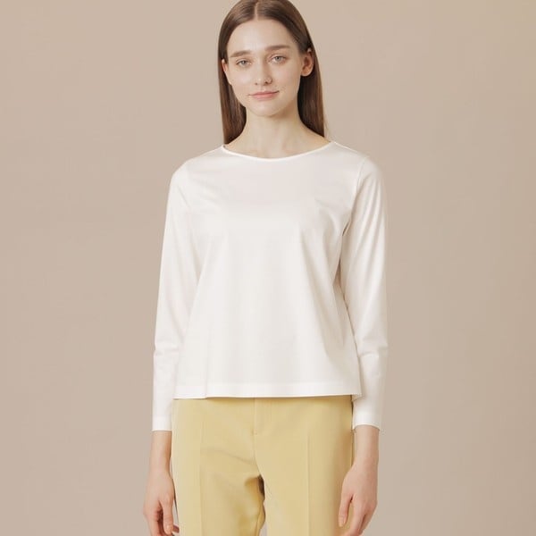 WEB・一部店舗限定】ストレッチサッカーストライプ半袖ブラウス