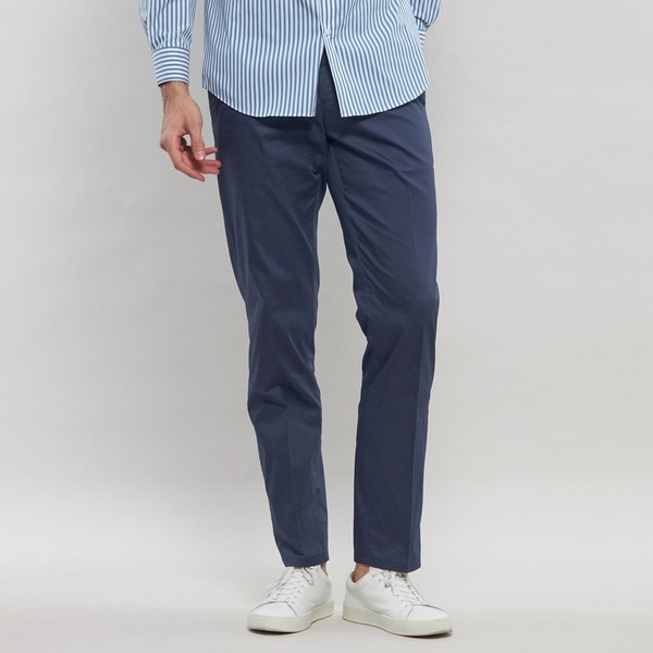 MACKINTOSH LONDON ネイビーストレートパンツ 38 Precious掲載】マイクロピーチストレッチパンツ(パンツ