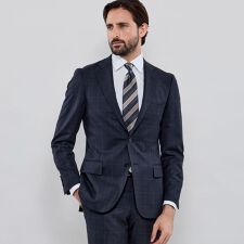 【NEW BRIDGE】Super150's コンビネーションチェックネイビースーツ