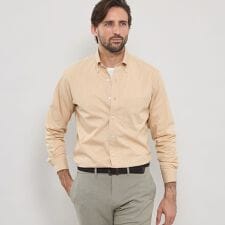 ストレッチタイプライターストライプボタンダウンシャツ