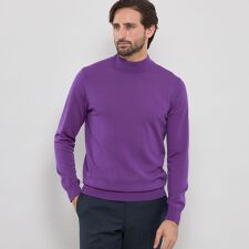 14ゲージウォッシャブルウールモックネックニット