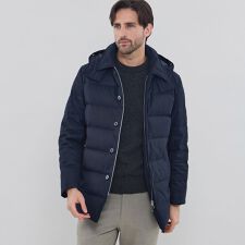 【ELINGTON】ウールサキソニーフーデッドダウンアウター