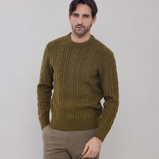 アランクルーネックニット