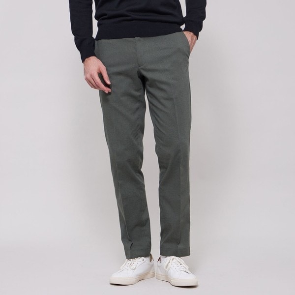 FLEX JERSEY】ハイゲージジャカードグレンチェックセットアップパンツ