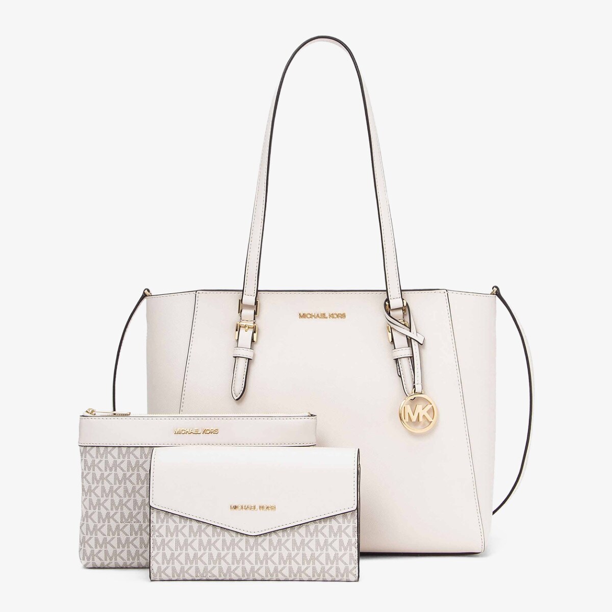 Michael Kors ロゴトートバッグ ホワイト MICHAEL KORS MKロゴ トート 