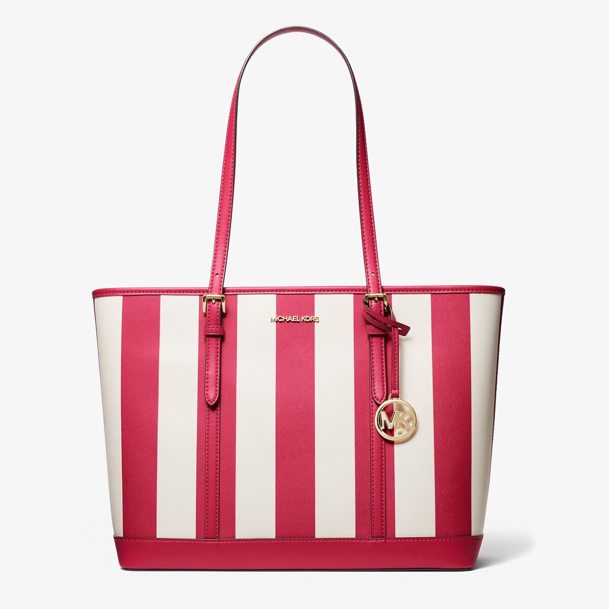 JET SET TRAVEL ストライプ トップジップ トート ラージ