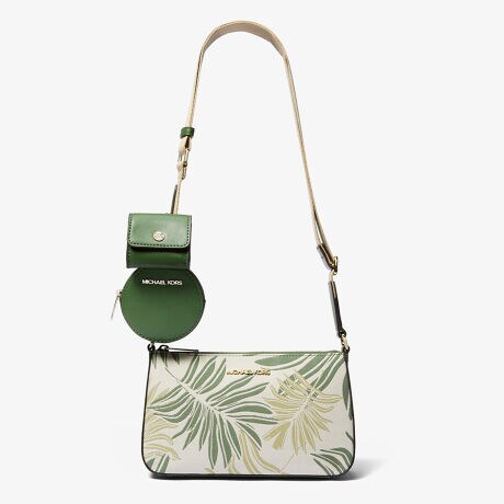 JET SET TRAVEL パーム ジャカード クロスボディ ウィズ エアーポッズ  