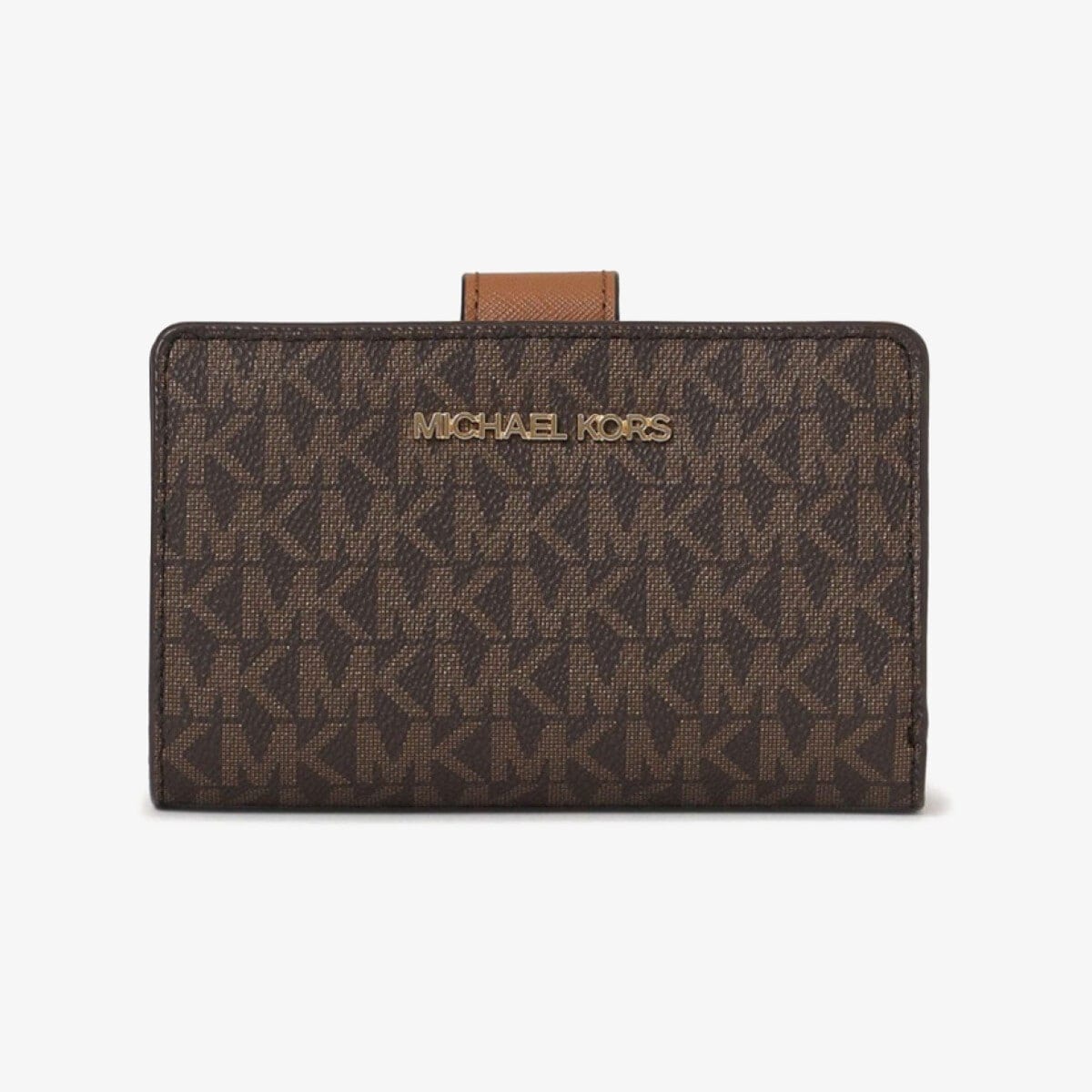⭐︎ 【美品】かわいい♡マイケルコース　2つ折り財布　ホワイト　ブラウン 公式アウトレット】ミニ財布・折りたたみ財布 (二つ折り・三