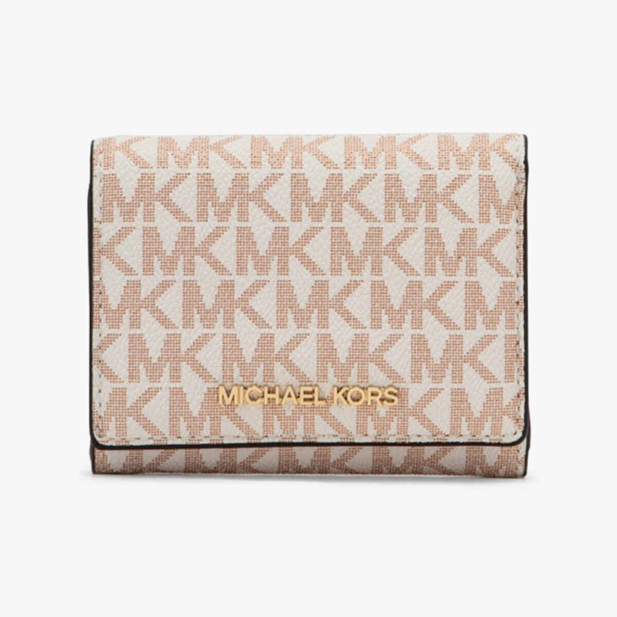 ⭐︎ 【美品】かわいい♡マイケルコース　2つ折り財布　ホワイト　ブラウン 公式アウトレット】ミニ財布・折りたたみ財布 (二つ折り・三