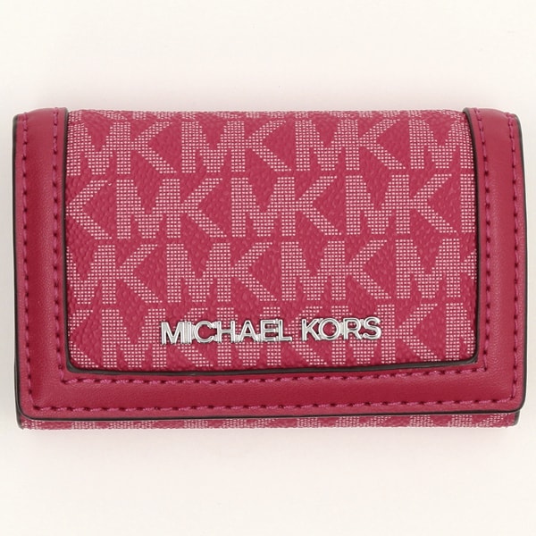 新品☆MICHAEL KORS キーケース　ピンク シグネチャー  キーケース 公式アウトレット】GREENWICH フラップ キーケース スモール